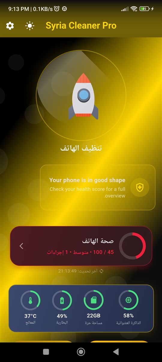 Syria Cleaner Pro interface